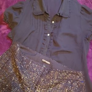 Tweed black and gold shorts